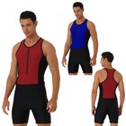 Men s Shorts Bodysuit Triathlon Wetsuit Racerback Jumpsuit Swimsuit Swimwear