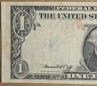 1974  1 Dollar Federal Reserve Note Error Missing Federal Seal  Misaligned Front