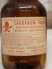 Empty Amber Apothecary Laudanum Poison Skull Crossbones        Original Label 