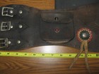 Nice Vintage Jeweled With Harley Logo Leather Kindney Belt  Nr       