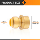Efield  2 To100 Pack  1 2  Push Fit    3 4  Female Adapter Brass Fittings No Lead