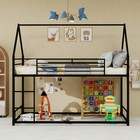 Black Twin Metal Playhouse Loft Bed  Sturdy Space-saving Kids Frame