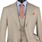 Big   Tall Men s Oatmeal Beige Textured 3pc Reg Fit Suit W  Adjustable Waist Nwt