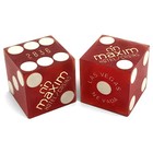 Genuine Retro Maxim Las Vegas Casino Craps Dice Red Frosted Matching  s   Pouch