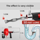 50 Ft Drain Snake Auger - Flexible   Powerful Snake Drain Hair Remover Tool