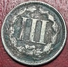 1865 Three Cent Nickel  Free Shipping
