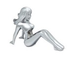 Sitting Lady Hood Ornament For Flat Surface Chrome  each 