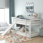 Bunk Bed Twin Over Twin Pine Wood Kids Bedroom Loft Bunk Bed Frame With Ladder