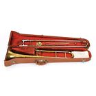1960s Getzen Super Deluxe Tenor Trombone Brass W original Case Usa Studio Band