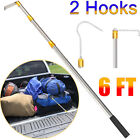 6ft Telescoping Cargo Grabber Pickup Heavy Duty Truck Bed Cargo Retriever 2hooks