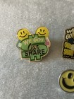 Vintage Walmart Smiley Face Employee Pins Lot Of 4