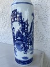 Ming Export Sleeve Vase W  Incised Border 17th 18th Century Purplish Cobalt