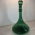Vintage Hand Blown Genie Bottle decanter  Green  Empoli Style   Italian