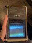 Vintage Zenith Portable Handheld B w Television Tv Uhf vhf 1985 Model Bt044s C2