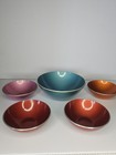 Emalox Set Of 3 Anodized Aluminum Bowls Norway Mcm Blue red aqua