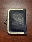 Vintage Travel Sewing Kit Leather Case Black 3 5  X 2 5 