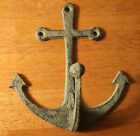 2 Nautical Cast Iron Wall Plaque Tropical Anchor Beach Towel Hook Home Decor Set