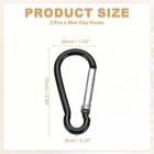 2pcs Spring Snap Hook Aluminum Alloy Key Clasp Small Keychain Clip 44lbs  Black