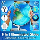 Valentines Gift 6 In1 Illuminated World Globe For Kids   Adult High Clear Map