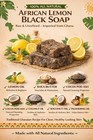 Lemon African Black Soap Organic Ghana Handmade Premium Quality Choose Your Size