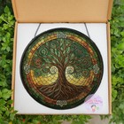 Personalized Stained Glass Celtic Tree Of Life Suncatcher Window Hanging