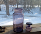 1880s Pretty Amethyst 4 1 4 apothecary Drugstore Bottle Original Ground Stopper