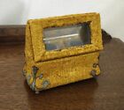 Double Cobalt Blue Inkwells Vintage Victorian Style Beveled Glass Handmade Caddy