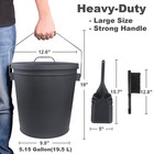Steel Ash Bucket With Lid Shovel Brush firewood Carrier Bag 5pcs Fireplace Tools