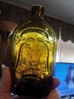 Stoddard Gii-88 Eagle Half Pint Flask Olive Amber  Open Pontil Bottle W bruise  