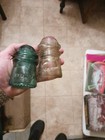 Antique Hemingray 42 Electric Clear blue Glass Insulator Made In Usa Lot Of 25 
