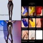 Men women Oil Glossy Shiny Nylon Ultra Sheer Stockings Tights Pantyhose Hosiery