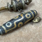 Ancient Tibetan Dzi Beads 9 Eyes Old Agate Amulet Pendant 52  12mm  5953