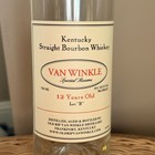 Pappy Van Winkle Bourbon Empty Unrinsed 12-year-old Special Reserve Lot B Bottle