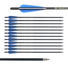 12pcs 22  Crossbow Bolts Hunting Carbon Arrows Half Moon Nocks 8 8mm Od Shaft 