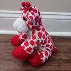 9  Ty Pluffies Kisser Giraffe Plush Red White Beanie Stuffed Animal 2007 Tylux
