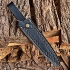 Handmade Black Leather Sheath For Knife Double Edge Dagger Blade Case