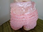 Vintage Usa Xl Malco Modes Lace Ruffle Dance Shorts Pettipants High Waisted Pink
