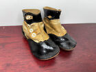 1890 s Antique Baby Shoes - 5  B w Leather Button-up Rain Boots - American