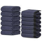 24 Pack Moving Blankets 72 x80  Heavy Duty Packing Blankets Furniture Dark Blue
