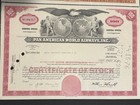 Vintage Airline Stock Certificates pan America  United    American Airlines