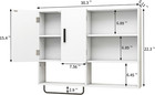 Wall Mounted Bathroom Storage Cabinet Medicine Cabinet  White   Over The Toilet