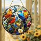 Creative Hummingbird Stained Glass Window Hanging Suncatcher Round Porch Decor