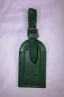 Authentic Louis Vuitton Green Small Leather Name Tag 