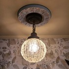 Antique Vintage 1920 s 40 s Art Deco Glass Ceiling Light Fixture Globe Hall 