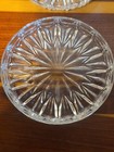 Vtg Starburst Clear Cut Glass Drink Coasters Set Of 6 Stackable Mid Century 3 5   