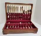 Vintage 1847 Rogers Bros Silverplate Flatware Set 52 Pcs  First Love Wooden Box