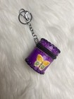 Leather Purple Mini Coin Purse Bag Charm Keychain Car Key Fob Handmade Gift New