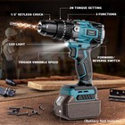Cordless Power Drill With Makita 18v Battery  3 Modes Power Drill Kit Tool 1    