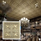 Ceiling Tile Faux Tin Decor Restaurant Wall Panel Pl35 Ancient Gold 10pcs lot