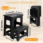 Folding 2 Step Stool  8    17  Non-slip Foldable Stool For Adults Holds Up To   